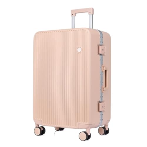XIANGUOLL Reisekoffer Hartschalen-Gepäckkoffer mit Aluminiumrahmen, 20-Zoll-Boarding-Koffer, Lang- und Kurzstreckengepäck-Trolley Trolley (Color : Pink, Size : 24in) von XIANGUOLL