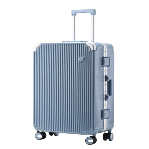 XIANGUOLL Reisekoffer Kratzfester und verschleißfester Aluminiumrahmen-Boarding-Koffer, universeller Trolley-Koffer mit leisem Rad Trolley (Color : Blue, Size : 20in) von XIANGUOLL