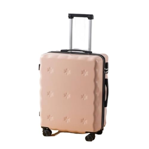 XIANGUOLL Reisekoffer Multifunktionaler Gepäck-Trolley, Doppelschichtig, Explosionsgeschützt, Robust Und Langlebig, Geräuschloses Passwortfeld Trolley (Color : Pink, Size : 22in) von XIANGUOLL
