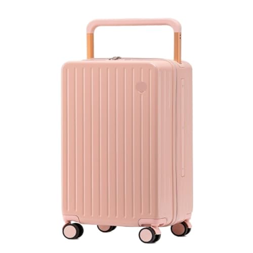 XIANGUOLL Reisekoffer Neuer Breiter Trolley-Koffer for Damen, 20-Zoll-Boarding-Code-Box, Leiser Universal-Gepäckkoffer for Herren Trolley (Color : Pink, Size : 26in) von XIANGUOLL