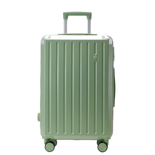 XIANGUOLL Reisekoffer Neuer Hartschalenkoffer mit Aluminiumrahmen, 20-Zoll-Boarding-Koffer, Lang- und Kurzstrecken-Trolley Trolley (Color : Green, Size : 26in) von XIANGUOLL