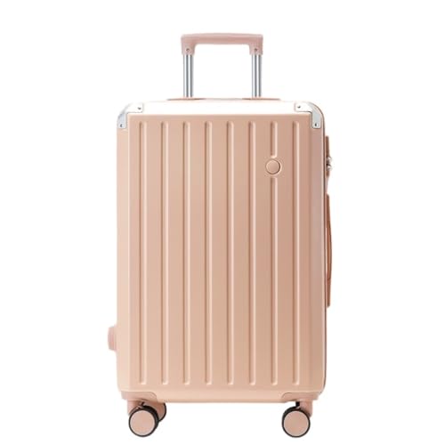 XIANGUOLL Reisekoffer Neuer Hartschalenkoffer mit Aluminiumrahmen, 20-Zoll-Boarding-Koffer, Lang- und Kurzstrecken-Trolley Trolley (Color : Pink, Size : 20in) von XIANGUOLL