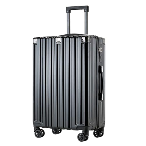 XIANGUOLL Reisekoffer Roher Trolley-Koffer, robuster und langlebiger Koffer, kratzfester Universal-Rad-20-Zoll-26-Zoll-Passwort-Koffer Trolley (Color : Black, Size : 20in) von XIANGUOLL