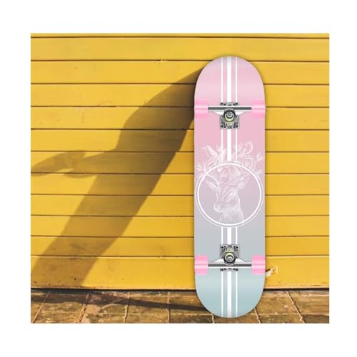 Skateboard Complete Double Kick Fully Mute Longboard for Anfänger Damen Herren (Color : Styled) von XIAOSXH