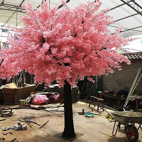 Künstlicher Baum, großer rosa Kirschbaum, Kunststoffbaum, künstlicher Baum mit gebogenem Stamm, künstlicher Baum zur Dekoration von Innen- und Außengärten, 1,8 x 1 m/5,9 x 3,2 Fuß Feito na China von XIBANY