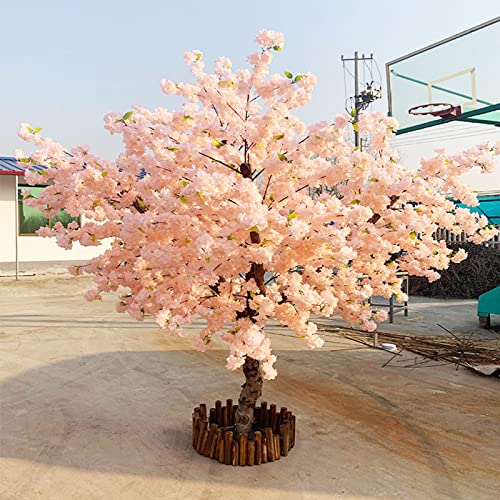 Künstlicher Kirschblütenbaum, Sakura-Baum, Weinender Kirschbaum, künstliche Kirschblüten-Kunstpflanzen, künstliche Bäume mit echten Holzstämmen und lebensechten Blättern, Nachbildung A-1,8 x 1,2 m von XIBANY
