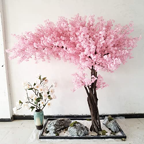 Künstlicher Kirschblütenbaum, Sakura-Baum, weinender Kirschbaum, künstliche Kirschblüten-Kunstpflanzen, künstliche Bäume mit echten Holzstämmen und lebensechten Blättern, Nachbildung, 3 x 2 m Feito na von XIBANY
