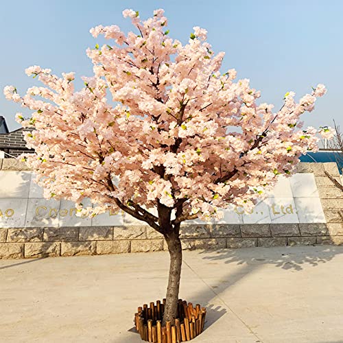 Künstlicher Kirschblütenbaum, Sakura-Baum, weinender Kirschbaum, künstliche Kirschblüten-Kunstpflanzen, künstliche Bäume mit echten Holzstämmen und lebensechten Blättern, Nachbildung A-2 x 1,5 m von XIBANY