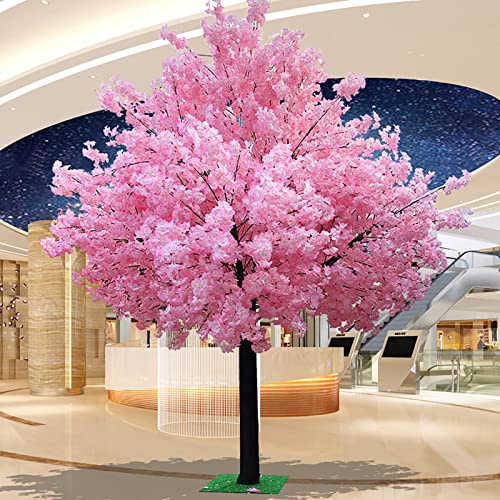 Runde, dichte künstliche Kirschblütenbäume, wunderschöne rosafarbene gefälschte -Blume für drinnen und draußen, Heimbüro, Simulationsblume, Grünpflanzen, Stiele aus echtem Holz, rosa, 1,2 x 0,8 m von XIBANY
