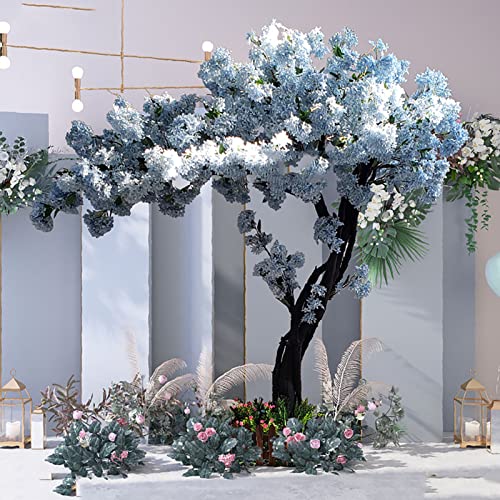 Wishing Tree Künstliche Kirschblütenbäume, japanischer handgefertigter Blütenbaum, echte Holzstiele und lebensechte Blätter, Nachbildung einer künstlichen Pflanze, Blau, 1,5 x 1,5 m Feito na China von XIBANY