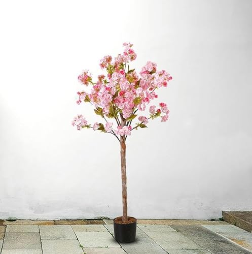 XIBANY 1,2 m Simulationspflanze Kirschblütenbaum, Esstisch-Ornament, künstliche Topflandschaft, bionische Grünpflanze Kirschblütenbaum im Innenhof der Gastfamilie Feito NA China von XIBANY