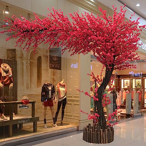 XIBANY Große japanische künstliche Kirschblütenbäume, künstliche Bäume, handgefertigter Baum mit Sockel, für drinnen und draußen, für Zuhause, Büro, Party, Hochzeit, 2,5 x 1,5 m Feito NA China von XIBANY