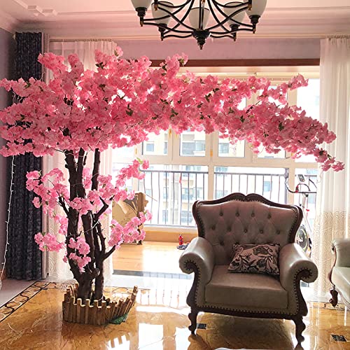 XIBANY Künstliche Kirschblüten-Blumenbäume mit LED-String-Verlängerung für Hochzeit, Party, Zuhause, Raumdekoration, künstliche Pflanze, Rosa, 1,8 x 1,5 m Feito NA China von XIBANY