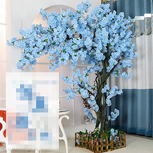 XIBANY Künstliche Kirschblütenbäume, Blaue Simulation gefälschter -Blumenbaum für Einkaufszentrum, Hotel, Restaurant, Dekoration, DIY, Hochzeitsdekoration, 2,5 x 2 m/8,2 x 6,6 Fuß Feito NA China von XIBANY