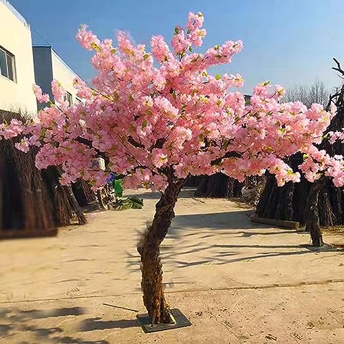 XIBANY Künstliche Kirschblütenbäume, weinender Kirschblütenbaum, handgefertigt, Hellrosa Baum, für drinnen und draußen, für Gärten, Zuhause, Büro, Party, Hochzeit, 4 x 4 m Feito NA China von XIBANY