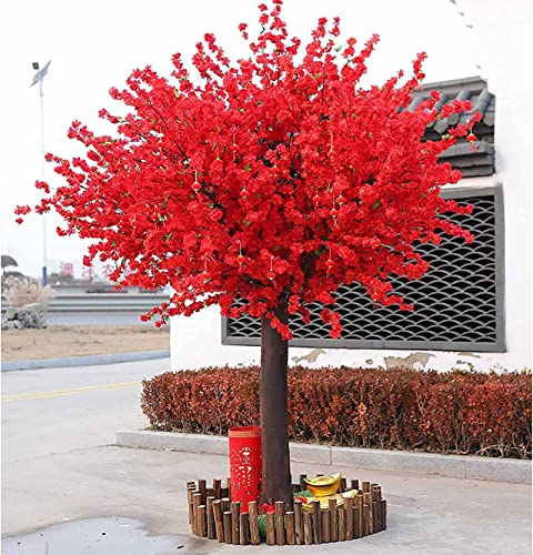 XIBANY Künstlicher Kirschblütenbaum für Hochzeiten, Blumendekoration, künstliche Kirschblütenbäume, rosa, künstliche -Blume, für drinnen und draußen, Rot, 1,9 m Feito NA China von XIBANY