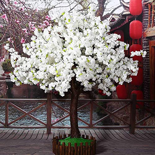XIBANY Künstlicher Kirschblütenbaum für Hochzeiten, Blumendekoration, künstliche Kirschblütenbäume, rosa, künstliche -Blume, für drinnen und draußen, Weiß, 1,2 m Feito NA China von XIBANY