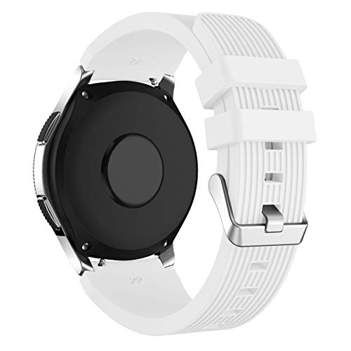 XIHAMA Armband für Samsung Galaxy Watch (42 mm 46 mm) aus Silikon Ersatzarmbänder für Fitness Sport Smartwatch (46mm, weiß) von XIHAMA