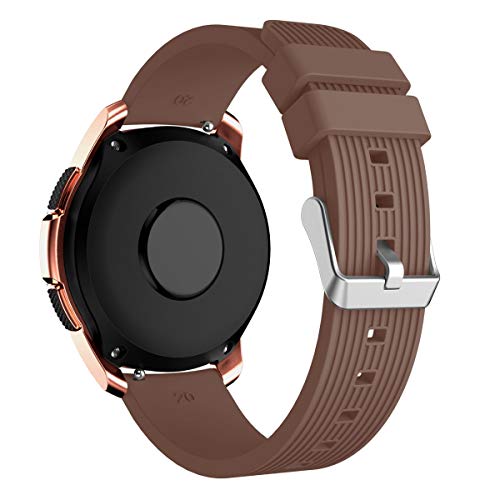 XIHAMA Armband für Samsung Galaxy Watch (42 mm 46 mm) aus Silikon Ersatzarmbänder für Fitness Sport Smartwatch (42mm, Coffee) von XIHAMA