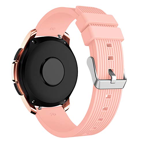XIHAMA Armband für Samsung Galaxy Watch (42 mm 46 mm) aus Silikon Ersatzarmbänder für Fitness Sport Smartwatch (42mm, Rose Gold) von XIHAMA