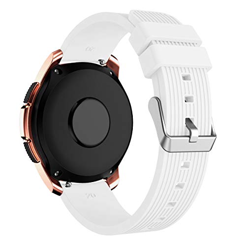 XIHAMA Armband für Samsung Galaxy Watch (42 mm 46 mm) aus Silikon Ersatzarmbänder für Fitness Sport Smartwatch (42mm, weiß) von XIHAMA