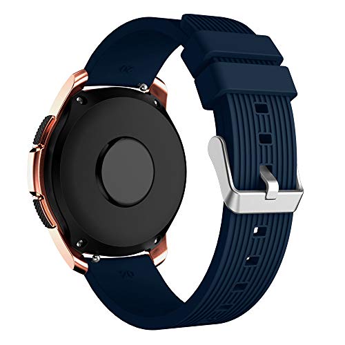 XIHAMA Armband für Samsung Galaxy Watch (42 mm 46 mm) aus Silikon Ersatzarmbänder für Fitness Sport Smartwatch (46mm, dunkelblau) von XIHAMA