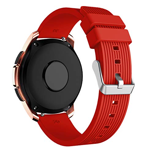 XIHAMA Armband für Samsung Galaxy Watch (42 mm 46 mm) aus Silikon Ersatzarmbänder für Fitness Sport Smartwatch (42mm, rot) von XIHAMA