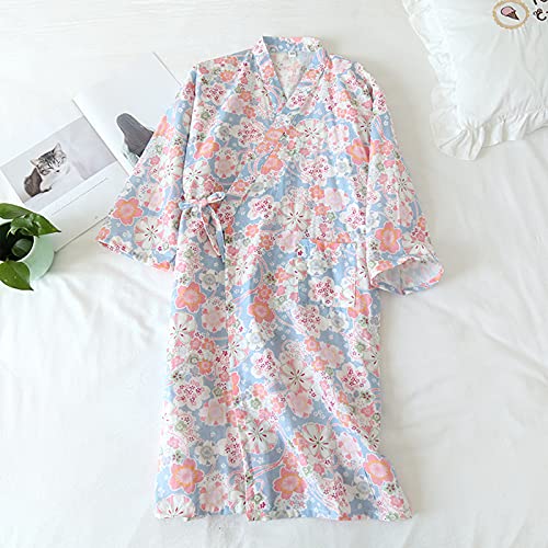 Kimono Pyjama Streifen Schlafanzug Herren Morgenmantel Baumwolle Hausanzug V Ausschnitt Bademantel Damen Nachtwäsche Wellen Schlafrock Japan Schlafmantel Einfarbig Saunamantel Süß Baderock Sauna Spa von XINCHIUK