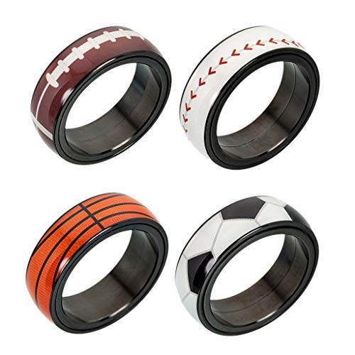 XINGLIDA 4 Stile drehbare Dekompressionsbänder für Basketball, Fußball, Volleyball, Rugby, coole Hochzeitsbänder (Nr. 6) von XINGLIDA