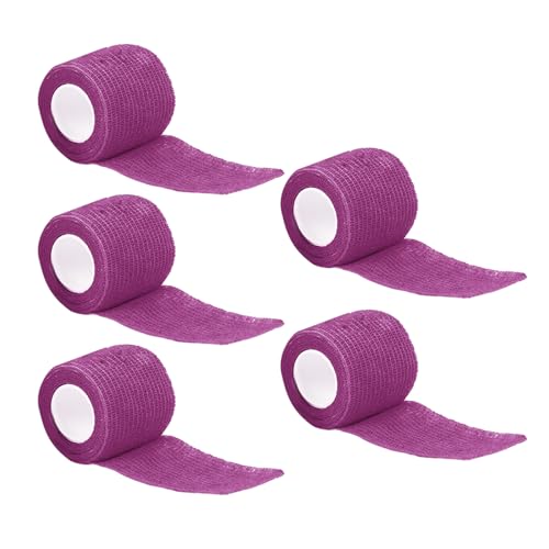 XINGLIDA 5 Stück elastische selbsthaftende Bandagen, selbstklebende Bandage, flexibles Erste-Hilfe-Klebeband für Sport, Fitness, Schmerzen, 5 Stück, selbstklebende Bandagen für Stretch-Fitness von XINGLIDA