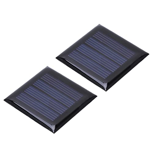 XINL 2 Stück Mini Solarpanel, 2V 210mA Polykristallines Silizium Kleines Solarmodul, Tragbare Sicherheits Mini-Solarzellen-Panels, DIY Batterieladegerät Kit für Spielzeug Ladegerät, 40 x 40 mm von XINL