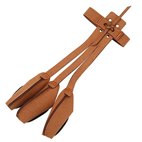 XINMYD Bogenschießen Handschuh, Bogenschießen Recurved Bogen DREI Finger Schutzhandschuh Traditionelle Bogenschutzausrüstung(braun) von XINMYD