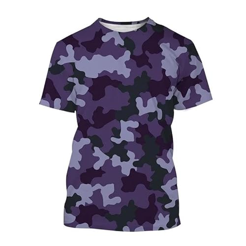 XINRUYI Bunte 3D-Druck Camouflage T-Shirt Männer und Frauen lässige kurzärmelige Sportbekleidung von XINRUYI
