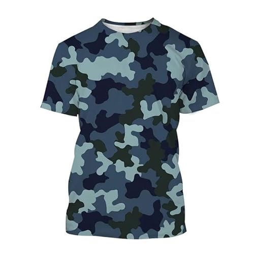 XINRUYI Buntes 3D-Druck-Tarn-T-Shirt für Jungen und Mädchen, lässige kurzärmelige Sportkleidung von XINRUYI
