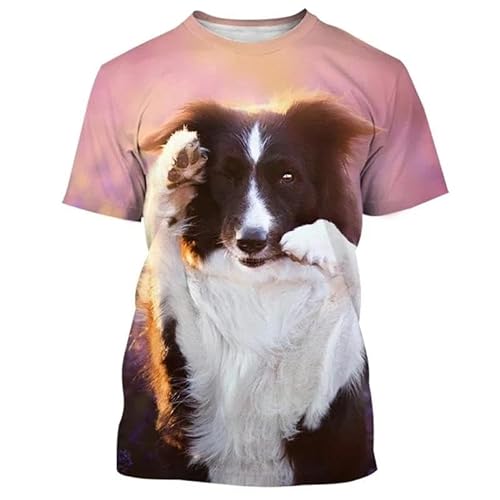 XINRUYI Niedliche Tier Hund 3D-Druck T-Shirt Männer Frauen Unisex Rundhals lässig Kurze Ärmel von XINRUYI
