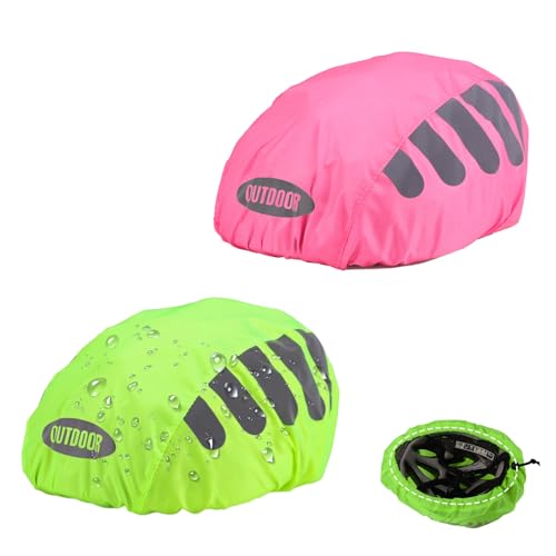XINTANGXIA 2 Stück Fahrradhelm Regenschutz Abdeckung Wasserdichter Helmüberzug Atmungsaktiver Helm Cover für Herren Damen Kinder von XINTANGXIA