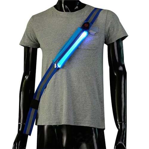 XINYIN Reflektierende Gürtelschärpe mit Sicherheitslicht, wiederaufladbar über USB, LED-Licht, Laufgürtel für Läufer, Spaziergänger, hohe Sichtbarkeit, wiederaufladbares LED-Licht, Laufgürtel von XINYIN