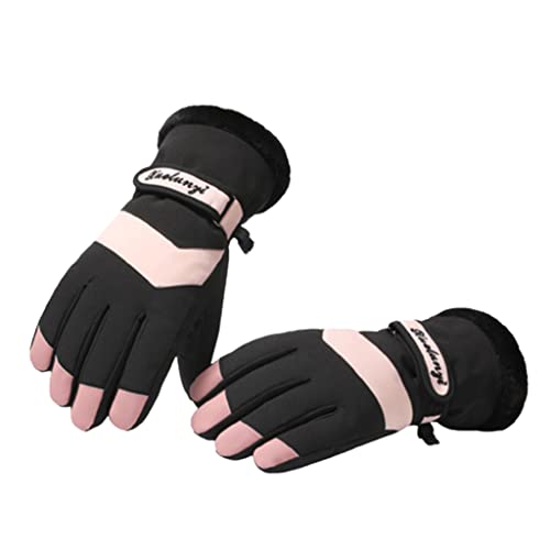XINgjyxzk Anti-Rutsch-Skihandschuhe, wasserdicht, Vollfinger-Handschuhe, mit Fleece gefüttert, für Motorrad, Autofahren, Winterhandschuhe, wasserdicht von XINgjyxzk