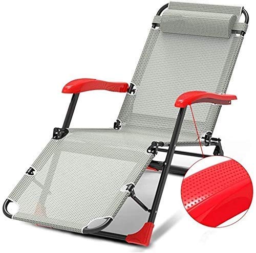 Sonnenliege Zero Gravity Liegestuhl, klappbarer Outdoor-Strand-Rasen-Camping-tragbarer Liegestuhl, Liegedeck-Sonnenliege, mit Nackenkissen, unterstützt 200 kg Multifunktionsstuhl (Farbe: Schwarz),Grau von XIUKANGNB