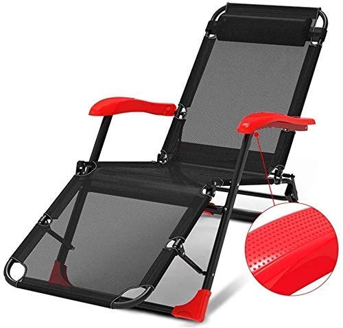 Sonnenliege Zero Gravity Liegestuhl, klappbarer Outdoor-Strand-Rasen-Camping-tragbarer Liegestuhl, Liegedeck-Sonnenliege, mit Nackenkissen, unterstützt 200 kg Multifunktionsstuhl (Farbe: Schwarz), von XIUKANGNB