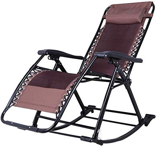Sonnenliege Zero Gravity Patio Liegestuhl Klappstuhl Outdoor-Liegestühle für Terrasse Liegestuhl Home Lounge Strand Camping Tragbarer Stuhl (Farbe, Schwarz, Größe, Unterstützung 240 kg), Kaffee, von XIUKANGNB