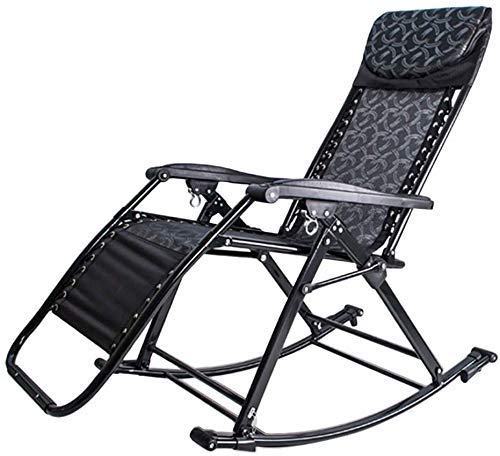 Sonnenliege Zero Gravity Patio Liegestuhl Klappstuhl Outdoor Liegestühle für Terrasse Liegestuhl Strand Rasen Camping Tragbarer Stuhl (Farbe, braunes Muster, Größe, Unterstützung 240 kg), schwarzes von XIUKANGNB