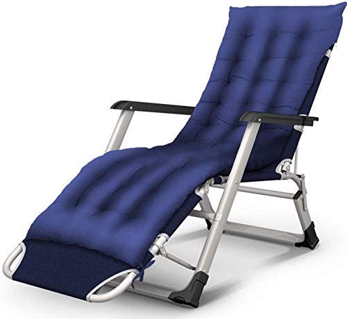 Sonnenliege Zero Gravity Patio Liegestuhl Klappstuhl Outdoor Strand Rasen Camping Tragbarer Liegestuhl mit Nackenkissenunterstützung 200 kg (Farbe, mit blauem Wattepad),mit blauem Wattepad Safehappy von XIUKANGNB