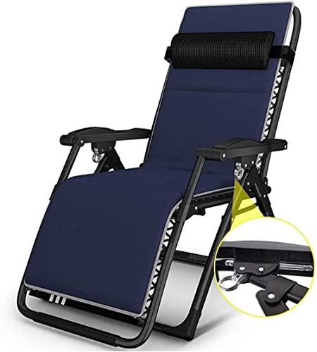 XIUKANGNB Campingstühle, Garten-Liegestuhl, Outdoor-Liegestuhl, Verstellbarer Liegestuhl mit Kopfstütze, Liegestuhl (Farbe: Blau) Safehappy von XIUKANGNB