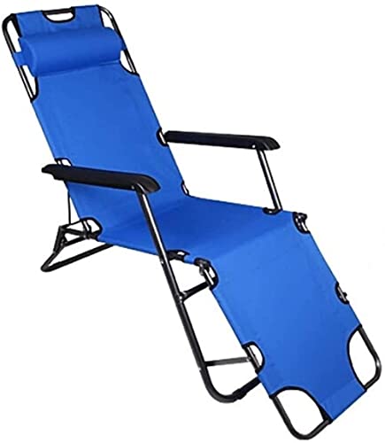 XIUKANGNB Klappbarer Liegestuhl, Zero Gravity Locking Lounge Chair, Liegestuhl für Strand, Terrasse, Pool, Garten, Liegestühle (Farbe: Blau, Größe: Einheitsgröße) Safehappy von XIUKANGNB