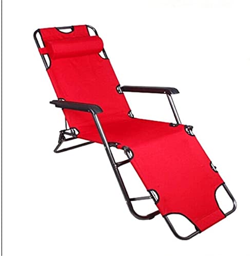 XIUKANGNB Klappbarer Liegestuhl, Zero Gravity Locking Lounge Chair, Liegestuhl für Strand, Terrasse, Pool, Gartenstühle, Liegestuhl (Farbe: Rot, Größe: Einheitsgröße) Safehappy von XIUKANGNB