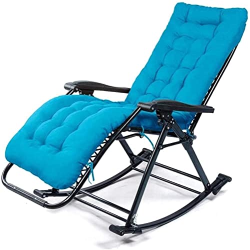 XIUKANGNB Klappbarer Liegestuhl, gepolsterter Zero-Gravity-Stühle-Sitz, Verstellbarer Terrassen-Lounge-Liegestuhl, Liegestuhl (Farbe: Blau, Größe: Einheitsgröße) Safehappy von XIUKANGNB