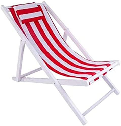 XIUKANGNB Liegestuhl mit Kissen, klappbarer Verstellbarer Hartholz-Liegestuhl für den Außenbereich, Garten, Terrasse, Strandliege, Sonnenliege, Liegestuhl (Farbe: Rot) Safehappy von XIUKANGNB