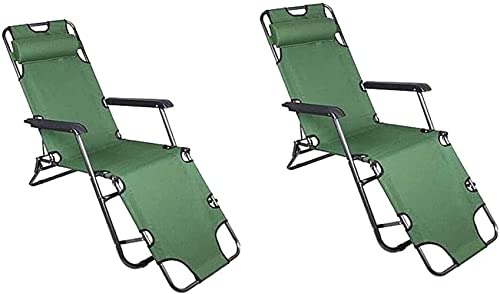 XIUKANGNB Sonnenliege-Gartenstühle, 2er-Set, zusammenklappbare Sonnenliege, für den Außenbereich, Liegestuhl-Liegestuhl (Farbe: Grün) Safehappy von XIUKANGNB