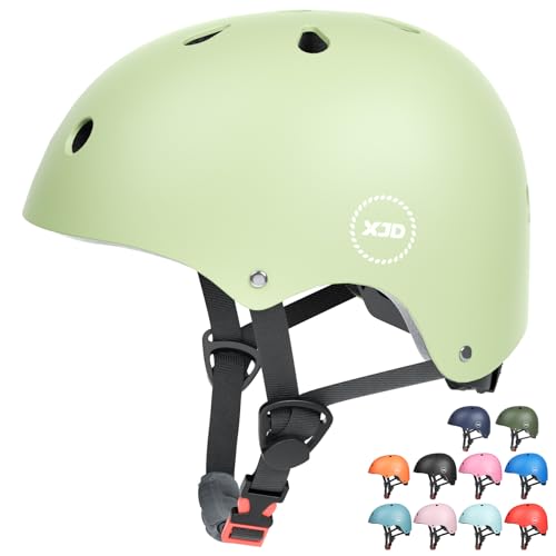 XJD Kinder Jugend Fahrradhelm Klassiker Kinderhelm CE-Zertifizierung für Multisport Fahrrad Klettern Roller Skateboard 3-13 Alt Mädchen und Jungs (S: 51-54 cm, Mintgrün) von XJD